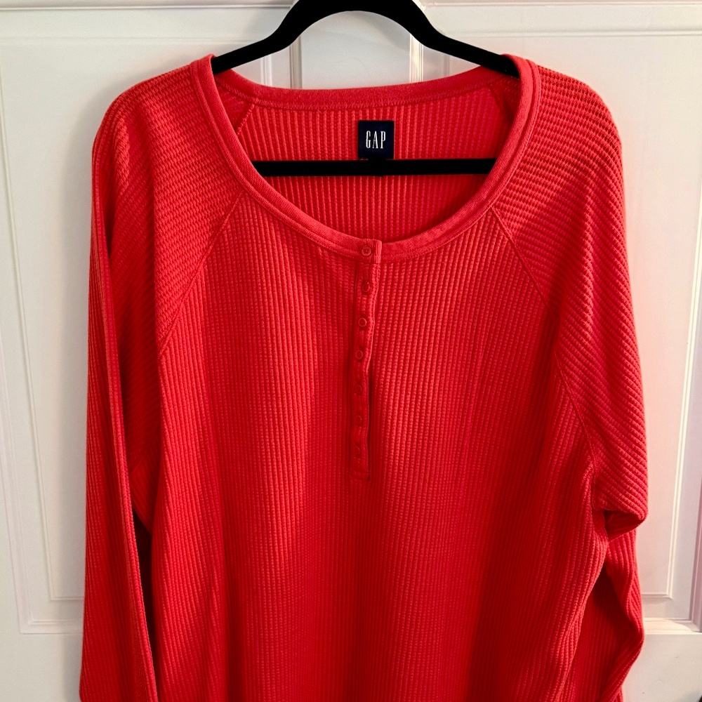Gap Orange Thermal Henley